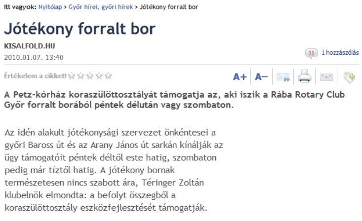 Kisalföld forralt bor cikk